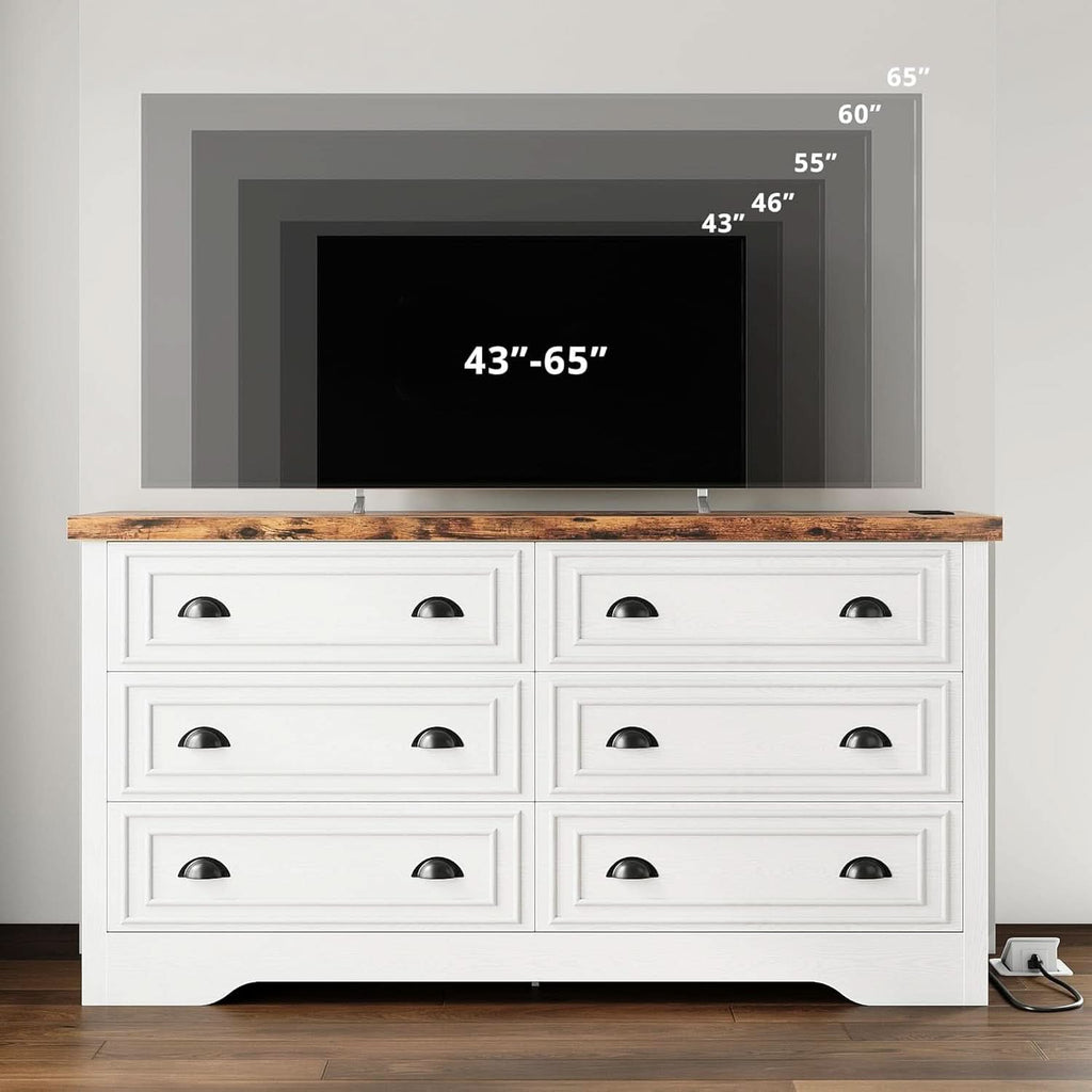 59Inch Dresser With BuiltIn Charging Station USB Port