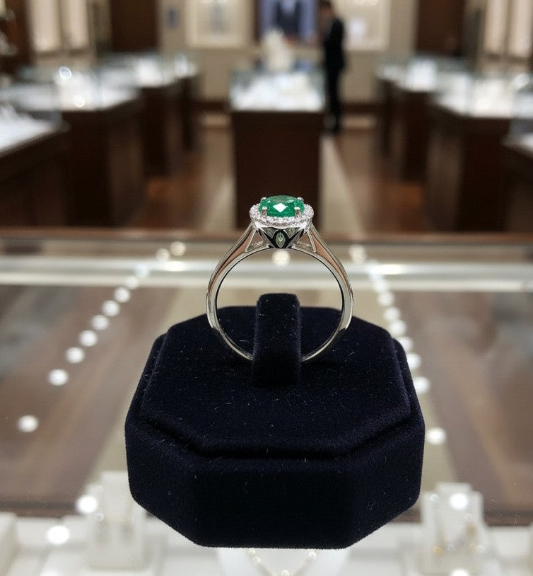 Endless Love Collection 14k gold w/ Diamond Halo Ring<br>Portuguese Cut • 5.5mm
